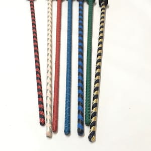 Leather Riding Crop Twig Wrist Loop Wrapped Handle 29,5&quot; (73 cm) -  Handmade