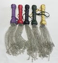 Heavy Chain Flogger 18,8" Spanking Metal Whip Braided Leather Handle - Handmade