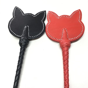 Leather Spanking Riding Crop Slap-Cat 29&quot; - Handmade