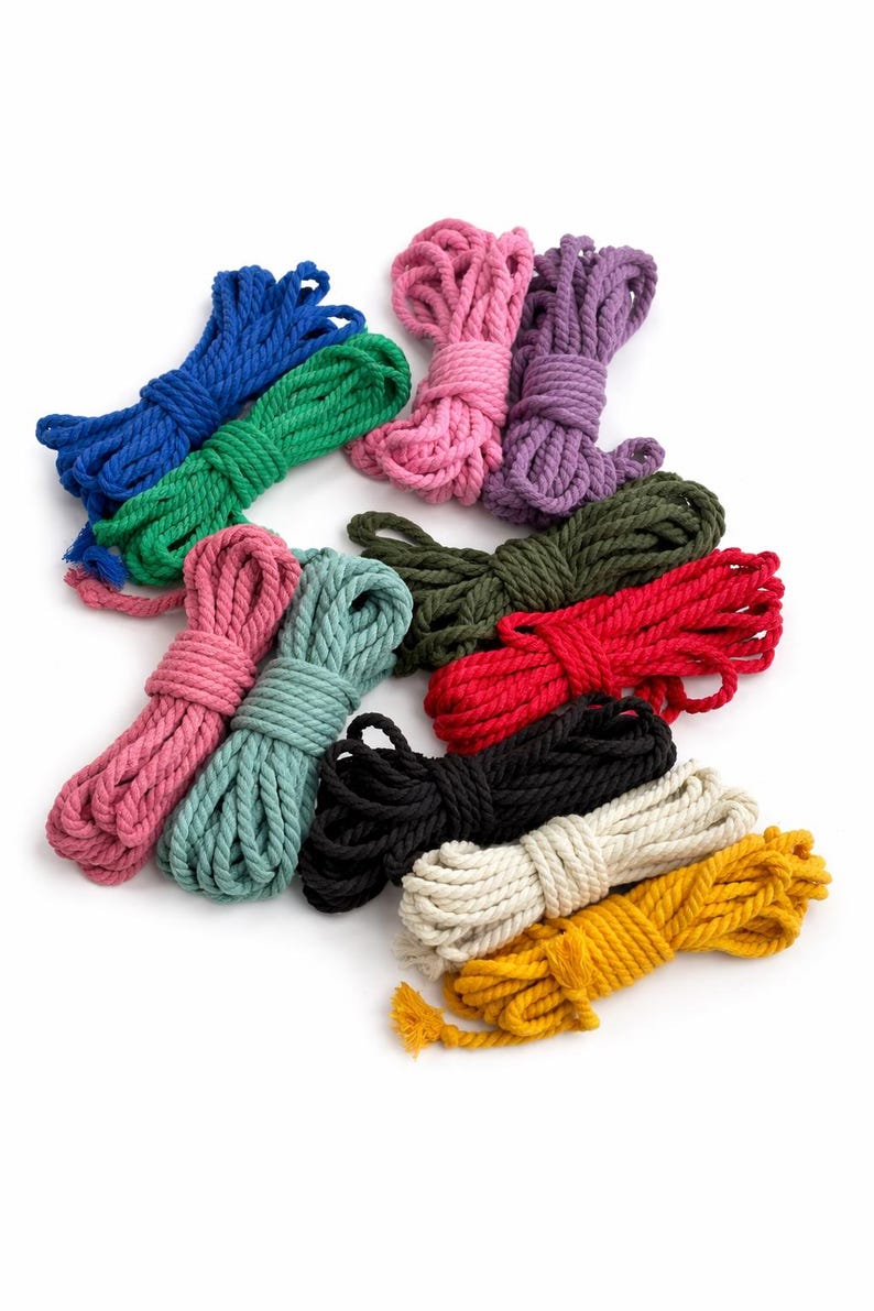 Shibari Cotton Bondage Rope 26ft 6mm, Soft Natural Rope for Beginners image 2