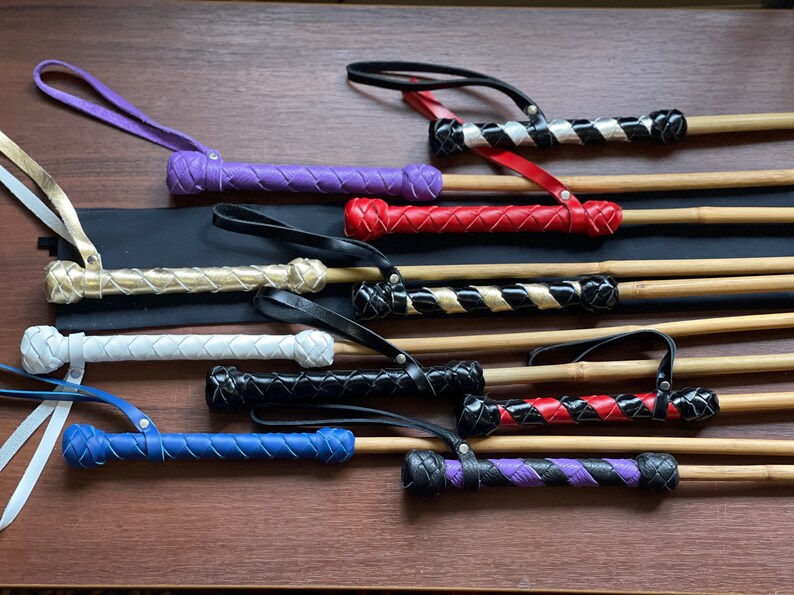 BDSM Cane bamboo wrapped handle spanking cane Etsy