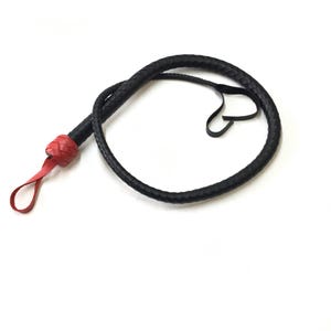 Leather Whip Solid Handle Spanking Genue Flogger Tool - Handmade