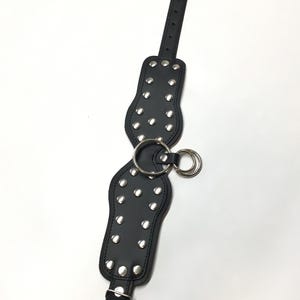 Leather Choker Collar Three O Ring Choker - Handmade