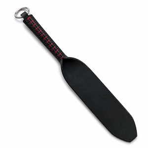 Läderpaddel - 35 cm, handgjort läderspännverktyg Svart