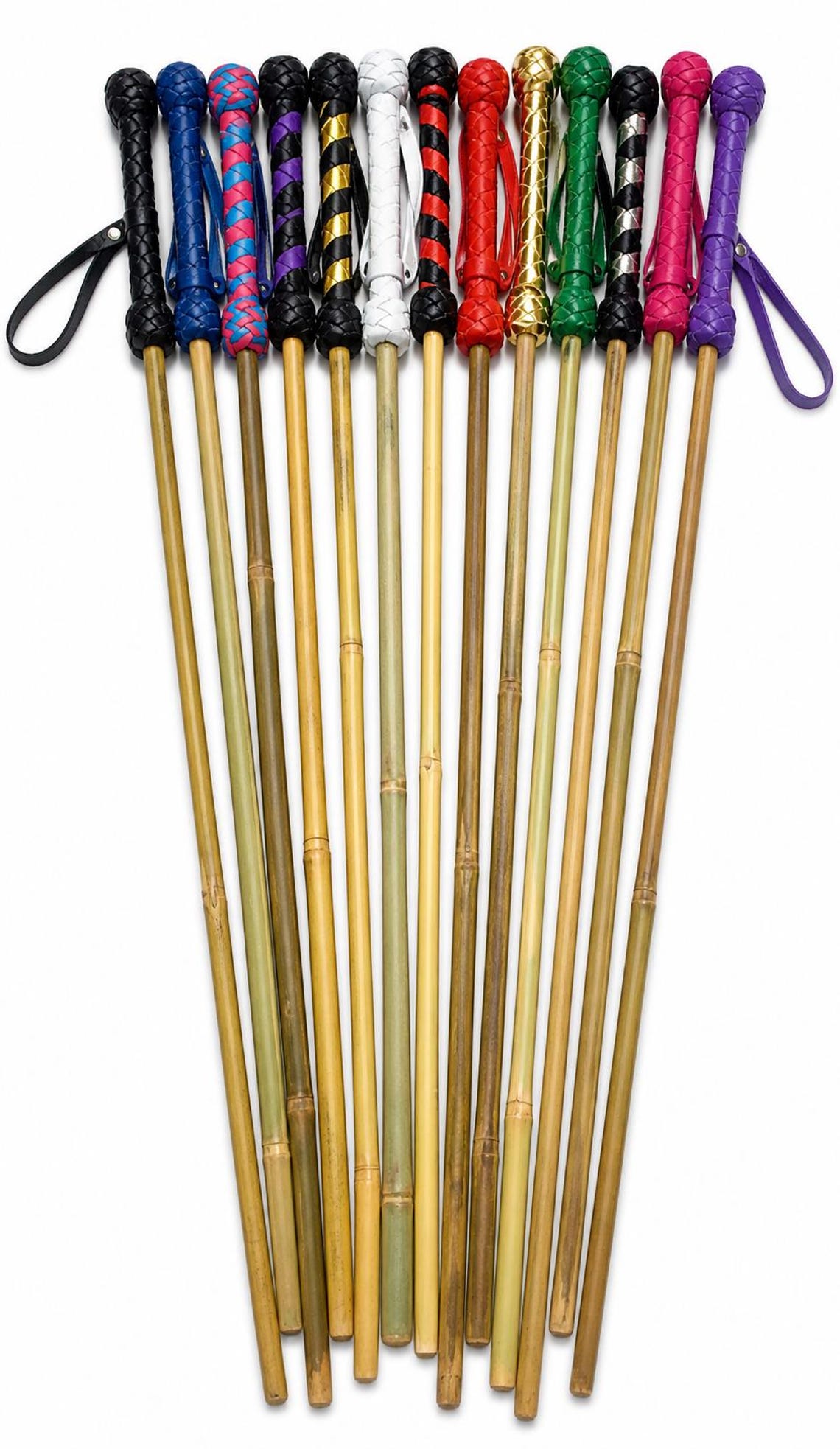 Bamboo Spanking Cane With Leather Handle, Handmade Impact Cane ...
