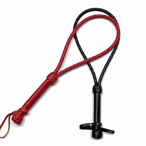 Leather Loop Whip 19,5" Genuine Leather, Spanking Flogger -Handmade