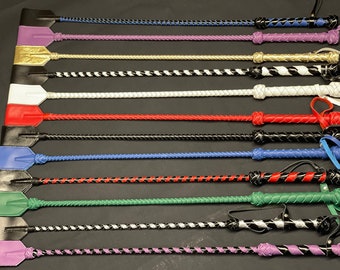 Riding crop leather wrapped handle 75 cm handmade