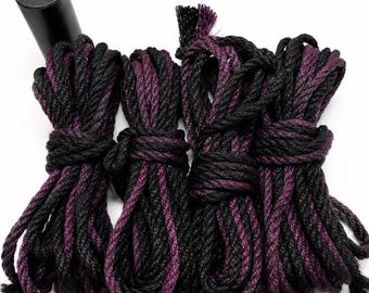 Zwei Farben Shibari Seil Set, Bondage Jute Seil Kit 4 x 26 ft, Handgemacht
