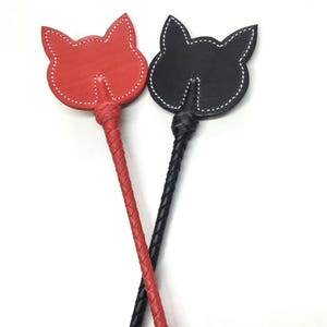 Spanking Leather Riding Crop Design Cat Total 29 inch Limited Device - Handmade