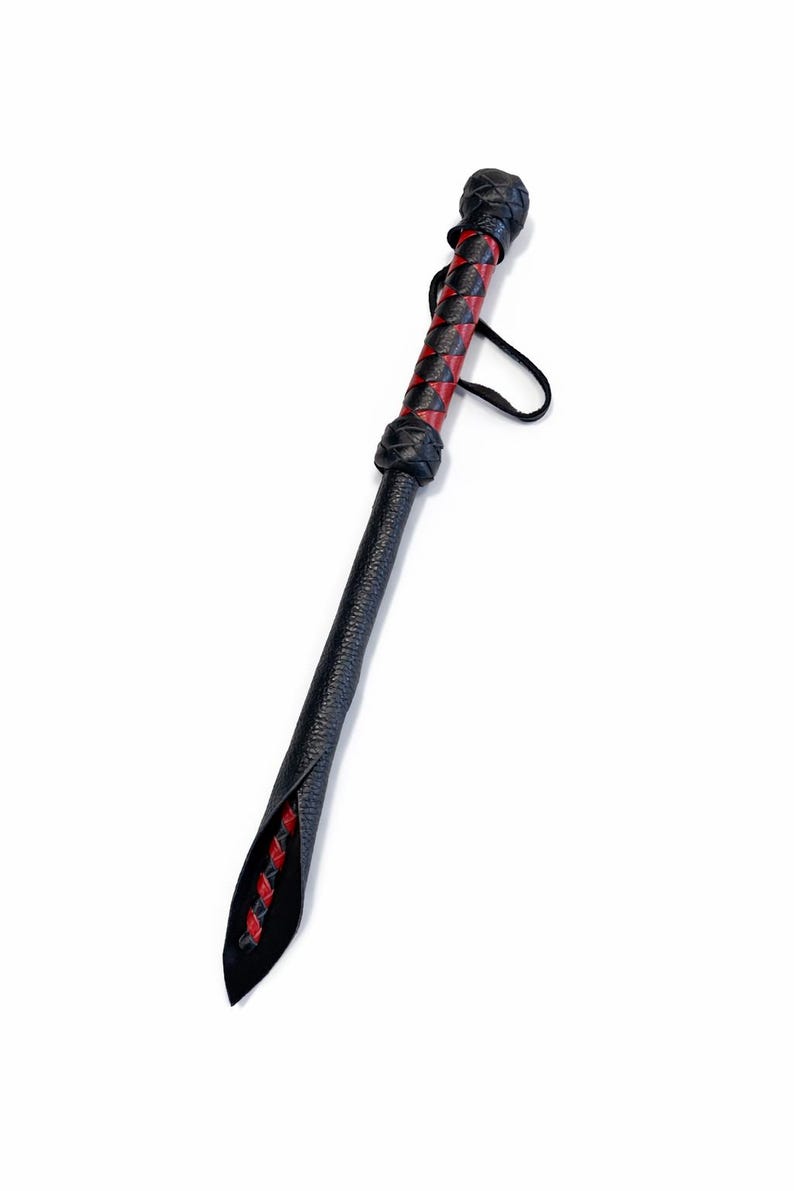 Látigo de cuero con forma de dragón de 16,5 pulgadas Black&Red