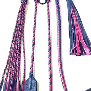 Leather Whip Set Spanking Flogger Bondage Device Sex Toy - Handmade
