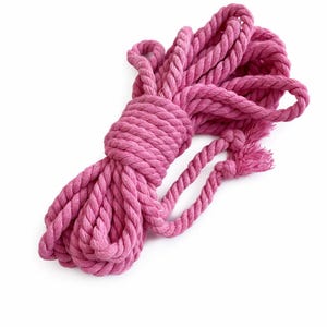 Shibari Cotton Bondage Rope 26ft 6mm, Soft Natural Rope for Beginners Pink