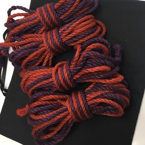 Shibari Rope 2 Color Jute Set 4 pc 26,25ft - 0,24&quot; - Handmade