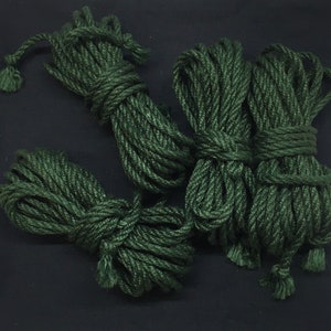 Shibari Green Jute Rope 4 pc 26ft (8m) - 0,24in (6mm)  Handmade