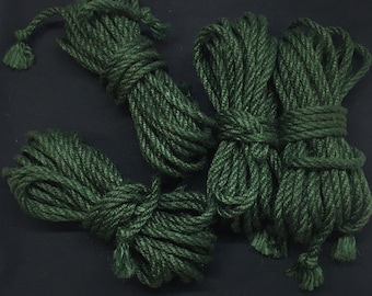 Shibari Green Jute Rope 4 pc 26ft (8m) - 0,24in (6mm)  Handmade