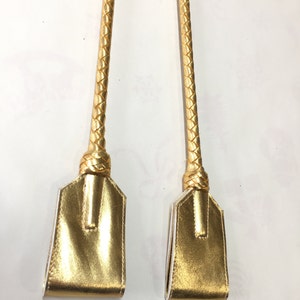 Leather Riding Crop Wrapped Handle 29&quot; (73cm) Gold - Handmade