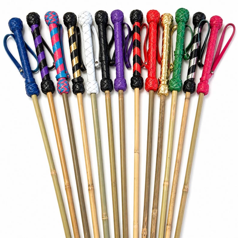 Bamboo Spanking Cane With Leather Handle, Handmade Impact Cane ...