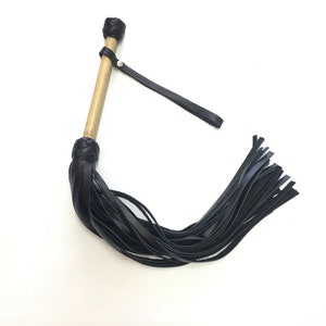 Flogger 30 Tail Bamboo Handle Spanking Leather Whip - Handmade