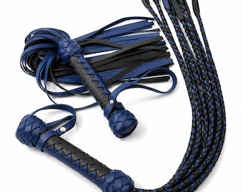 Leather Flogger 30 Tail & Cat O Nine Tails - Handmade Genuine Leather Whip Kit