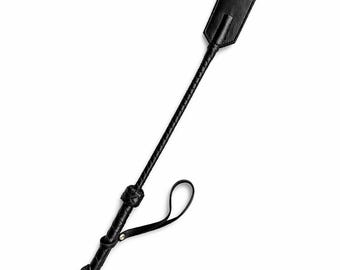 Leather Riding Crop 19,7" (50 cm) Spanking Whip Tool - Handmade
