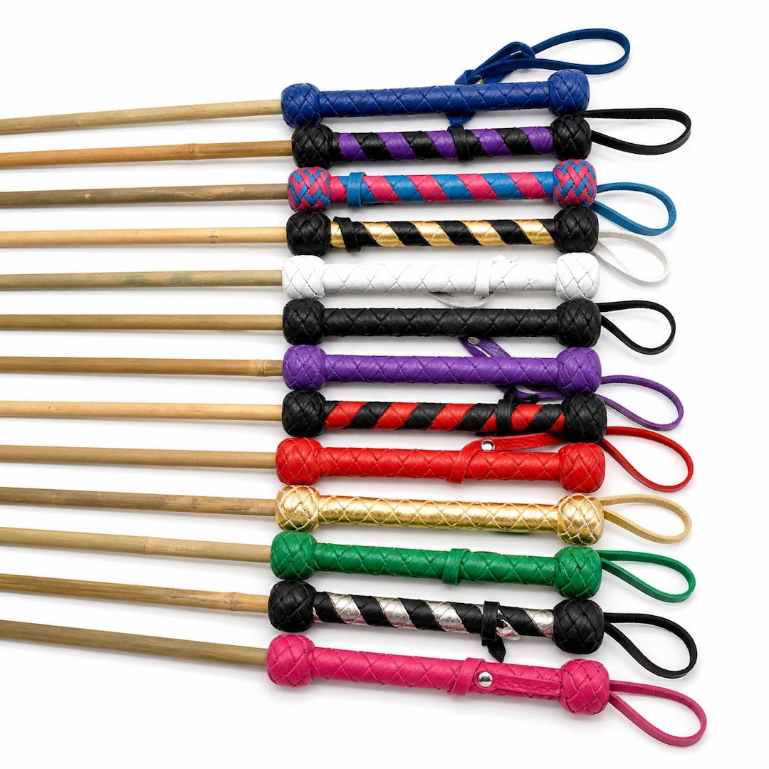 Bamboo Spanking Cane With Leather Handle, Handmade Impact Cane ...
