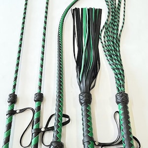 Leather Whip Kit Riding Crop - 29&quot; Leather Whip 27.6&quot; Flogger - 13.8&quot; 30 Tail Leather Twig-  29&quot; Cat O Nine Flogger - 19,7 - Handmade