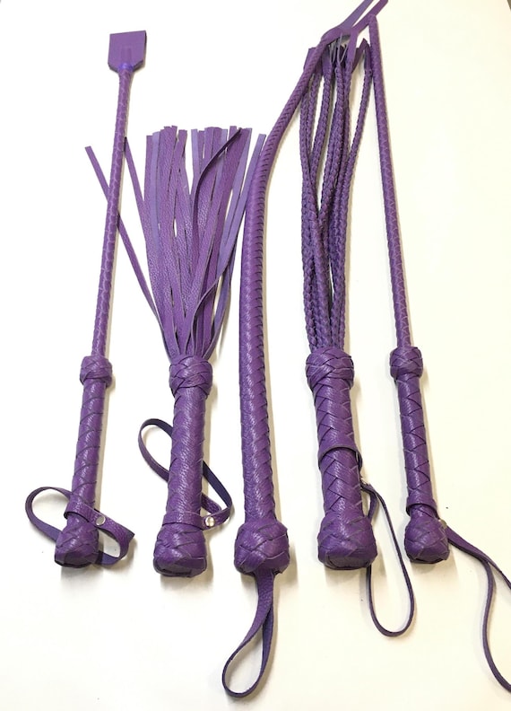 Leather Whip Set - Cat O Nine Tails, Flogger, Riding Crop - Handcrafted Genuine Leather Tool