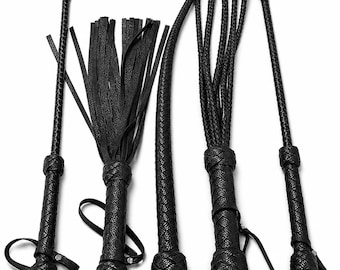 Leather Impact Flogger Kit, Handmade Whip and Riding Crop