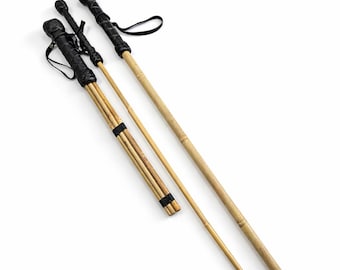 Bamboo Cane Kit 3 pcs, Handmade Spanking Canes, Leather Wrapped Handle