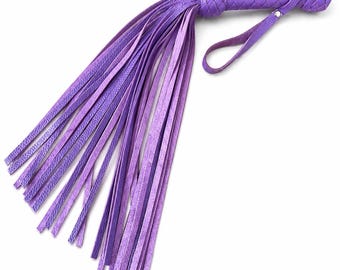 Leather Purple Flogger 30 Tail -  Handmade