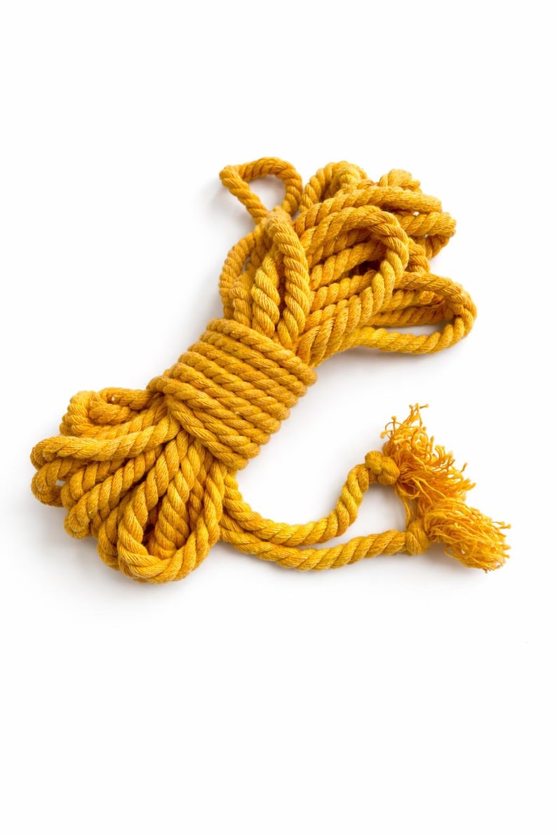 Shibari Cotton Bondage Rope 26ft 6mm, Soft Natural Rope for Beginners Yellow