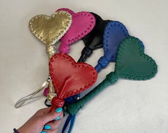 Paddle 10,6 inch Spanking Leather Heart - Handcrafted