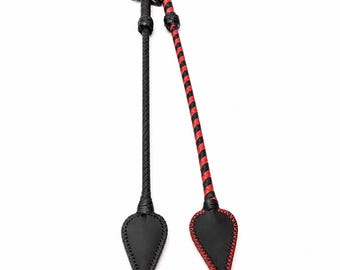 Leather Riding Crop Slap, Heart 29 inch (73cm) Handmade