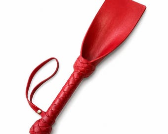 Leather Paddle 14.5 inch - Thuddy Leather Spanking Tool - Handmade