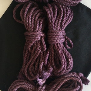 Shibari Jute Rope Set 4 pcs 26.25 0.24 Blindfold Fabric Case, Handmade Lavender