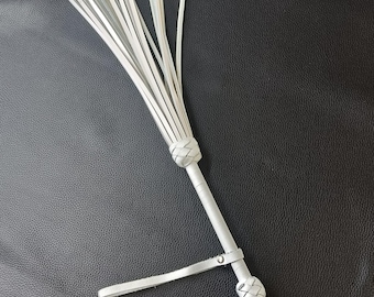 Leather Thuddy Flogger 20 Tail Spanking Whip Tool - Handmade