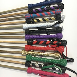 Spanking Bamboo Cane Leather Wrapped Handle 29" - Handmade
