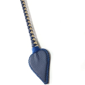 Riding Crop Leather Wrapped Handle Slap Heart 29&quot; - Handmade