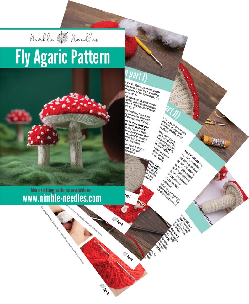 Fly agaric mushroom pattern classic toadstool image 4