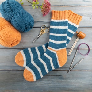 Toe-Up Sock Knitting Pattern (PDF)