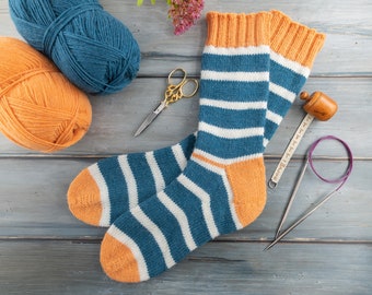 Toe-Up Sock Knitting Pattern (PDF)