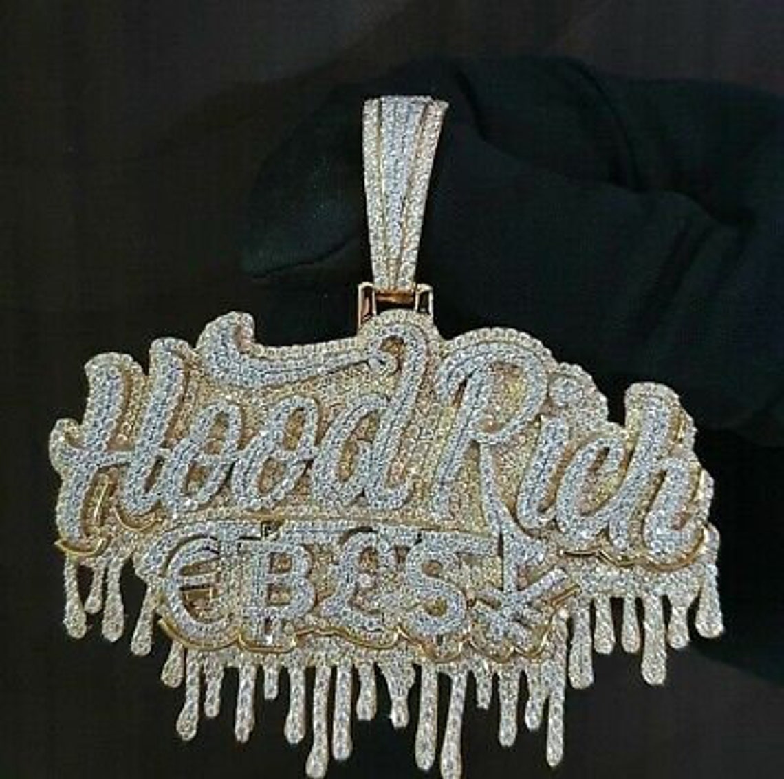 3.6ct Round Simulated Diamond Men's Classic Name Pendant Etsy