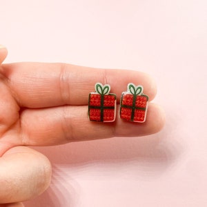 Orecchini a bottone natalizi fatti a mano: graziosi gioielli natalizi、regalo di Natale per lei、accessori festivi unici