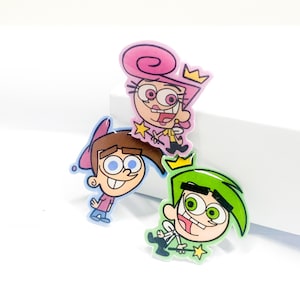 Przypinka Pretty Oddparents, kawaii akcesorium, Timmy Turner, Cosmo, przypinka Wanda, przypinka do klapy, przypinka z rysunkami kreskówek, broszka anime