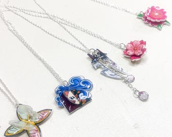 Demon slayer necklace, Hashira necklace, kimetsu no yaiba jewellery, anime jewels, nezuko charm, Mitsuri jewellery, Shinobu necklace