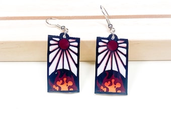 Kyojuro Rengoku earrings, demon slayer earrings, otaku accessory , gift for him, gift for her,kimetsu no yaiba anime art , anime earrings