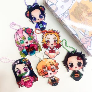 Blind Box Dämonentöter Schlüsselanhänger, Kimetsu no Yaiba blind box, Tanjiro Schlüsselanhänger, Rengoku Figur, Nezuko Schlüsselanhänger, Mitsuri Schlüsselanhänger, Zenitsu