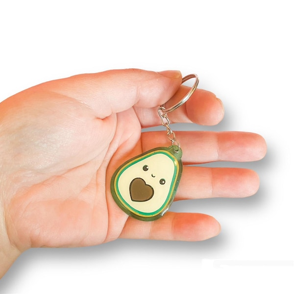 Avocado Keychain - Cute and Wholesome Fruit Charm for Avocado, avocado pendant, gift for her