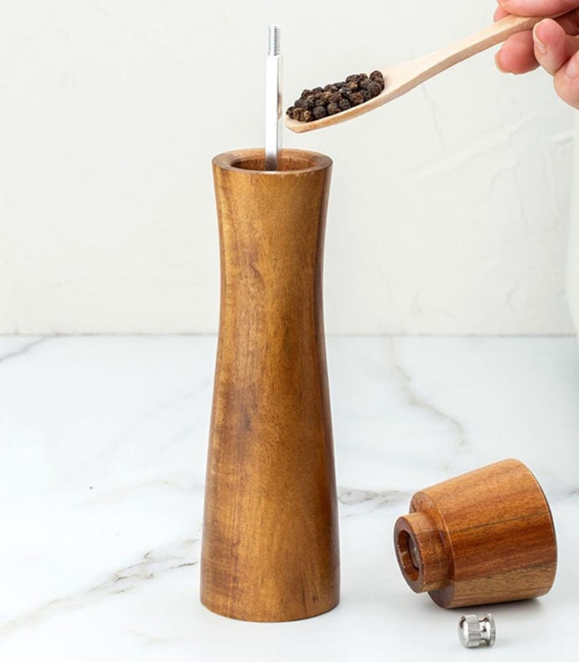 Best Wooden Salt and Pepper Mill With Strong Adjustable Etsy