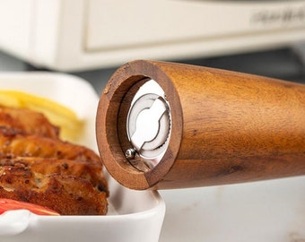 Our Best Wooden Salt and Pepper Mill, it has a  Strong  Ceramic  Grinder & Rotor - The Size: 5cm x 21.5cm/1.97" x 8.46"